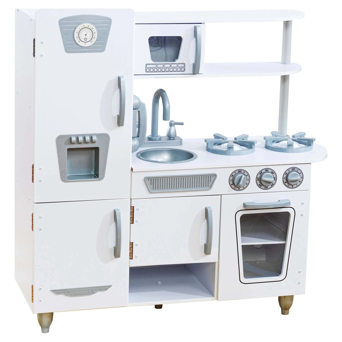 Cocina de Juguete KidKraft Vintage de Madera Blanca con Fabricador de Hielo y Teléfono de Juguete