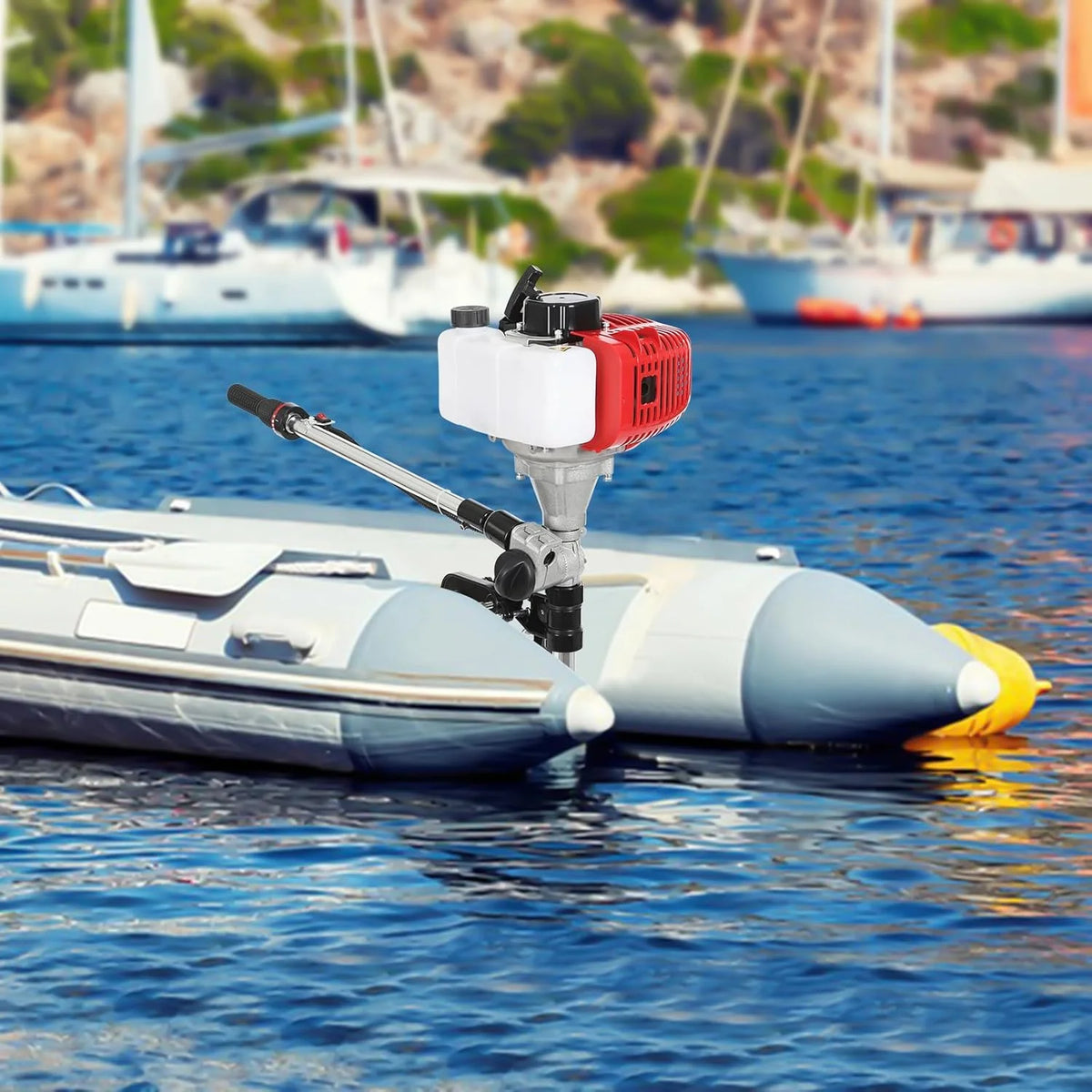 Moteur hors-bord, 4 temps 6 ch, moteur pour bateau à essence, 63 cm³. Refroidi par air. Moteur hors-bord pour bateaux gonflables, bateaux de pêche, kayaks de pêche