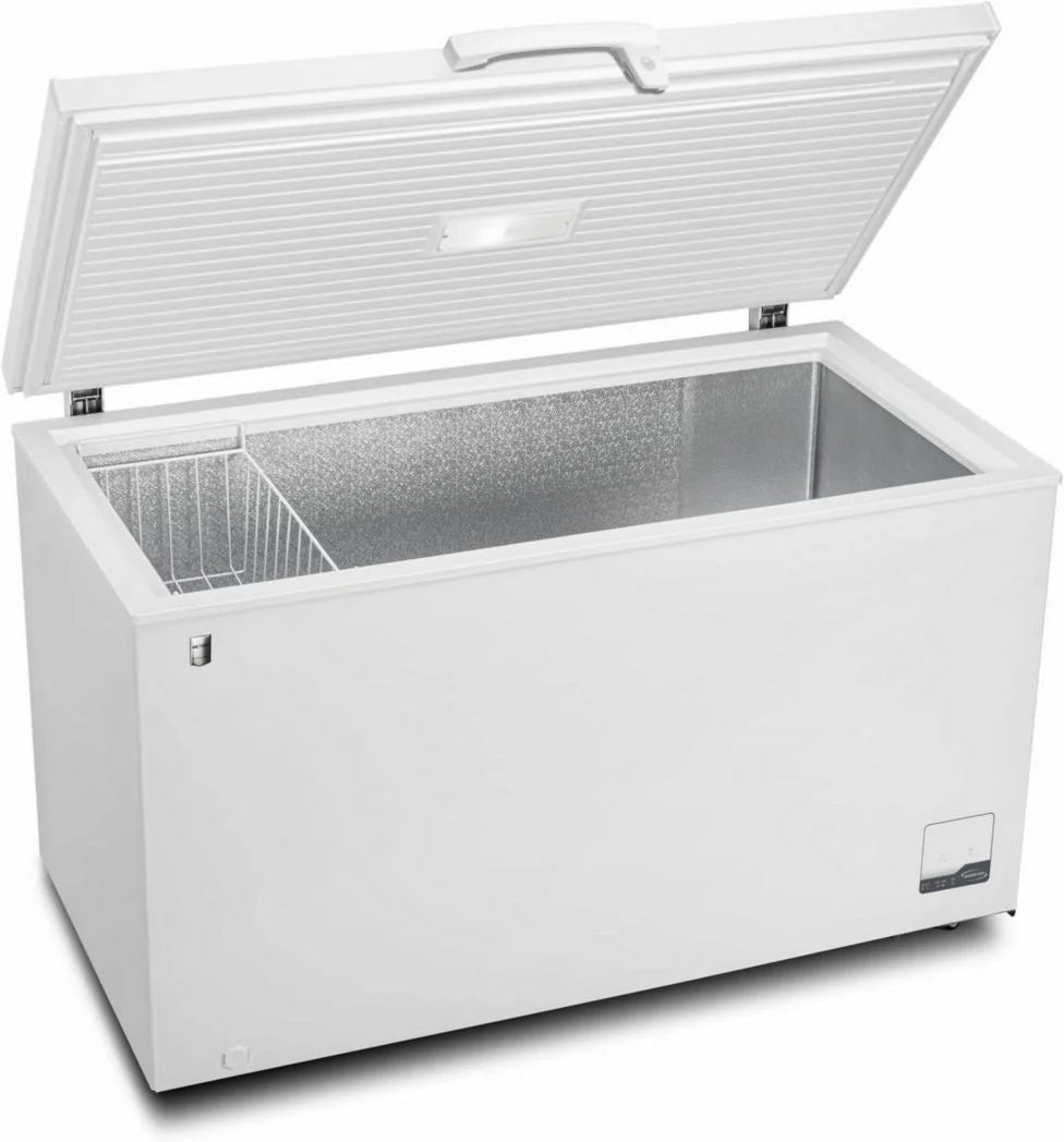 Congélateur coffre professionnel METRO GHF2700S, acier, 188 x 73,5 x 94,5 cm, 700 L, 125 W, 3 paniers, éclairage LED, avec serrure, blanc/gris