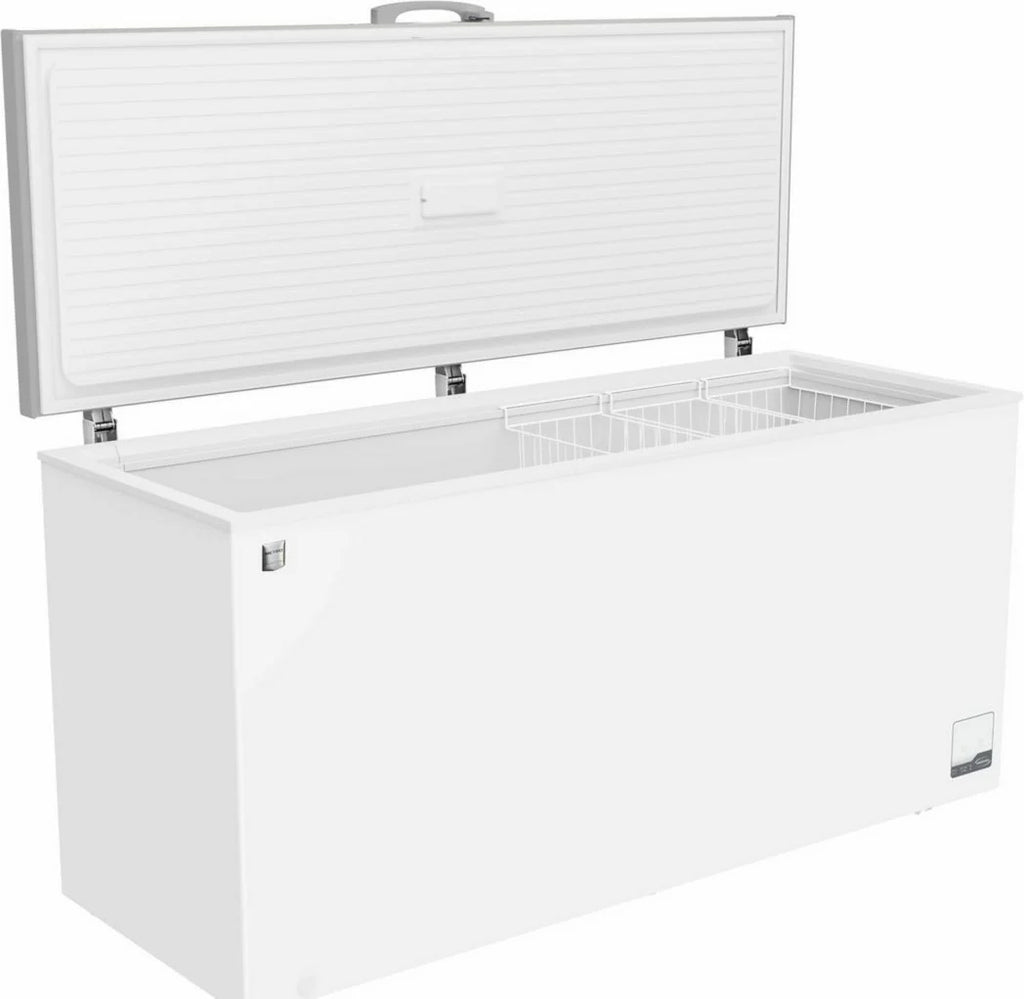 Congélateur coffre professionnel METRO GHF2700S, acier, 188 x 73,5 x 94,5 cm, 700 L, 125 W, 3 paniers, éclairage LED, avec serrure, blanc/gris