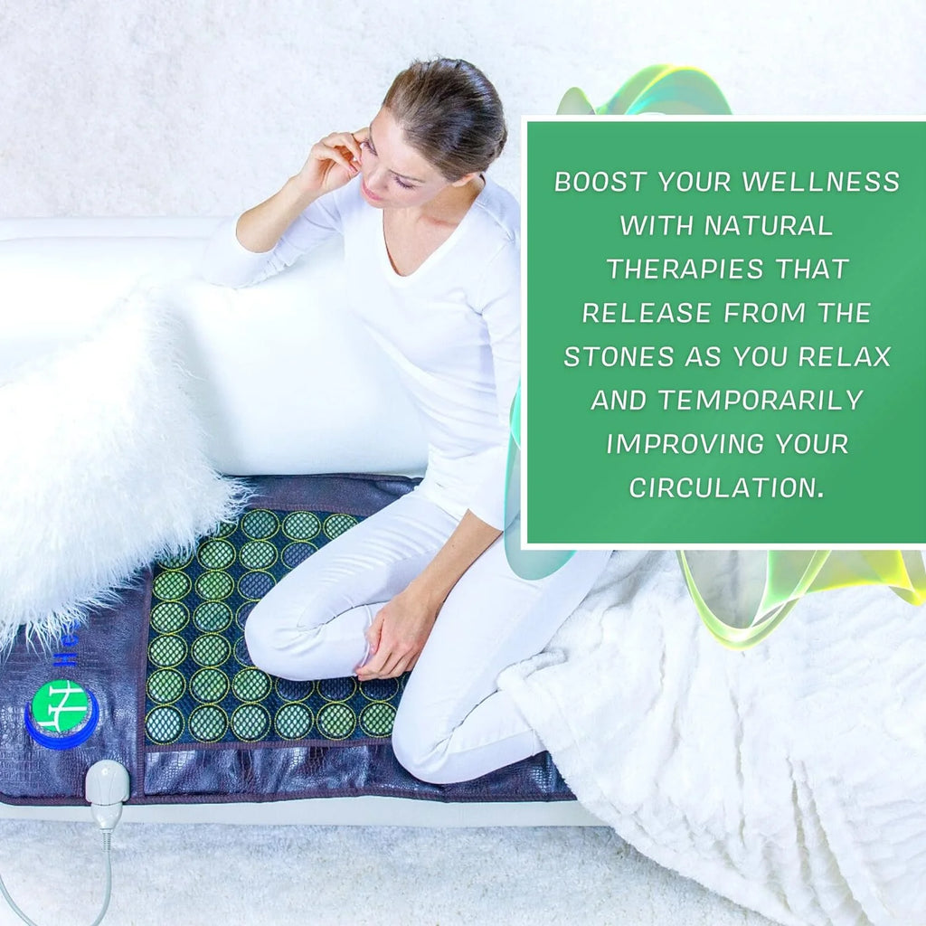 Almohadilla de Calefacción HealthyLine de Infrarrojos Lejanos – Piedras Calientes de Jade y Turmalina – Iones Negativos – Tapete de Malla JT Completo 7224 Soft Light InfraMat Pro®