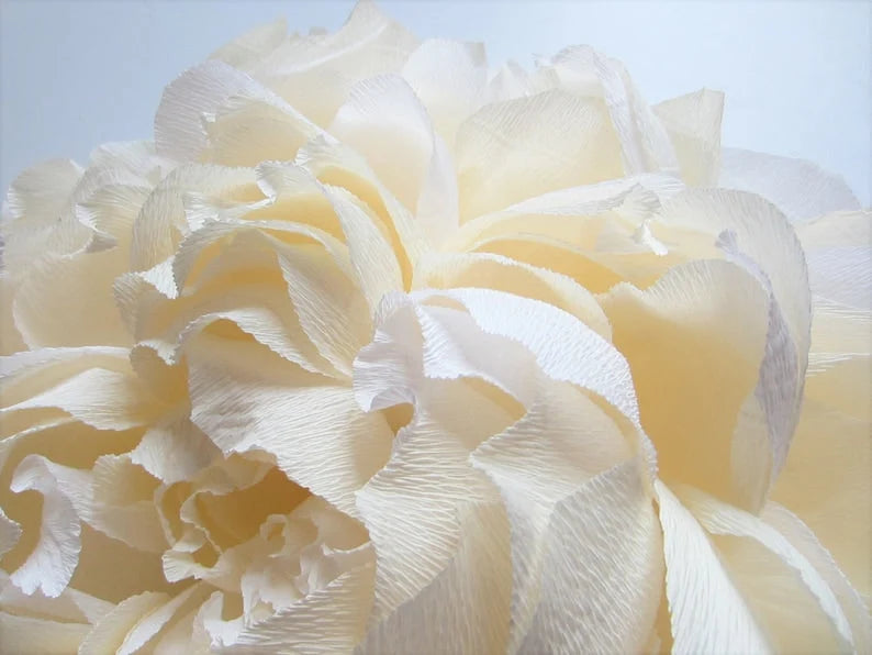 Grandes adornos de pared de papel crepé con forma de peonía, decoración para regalo