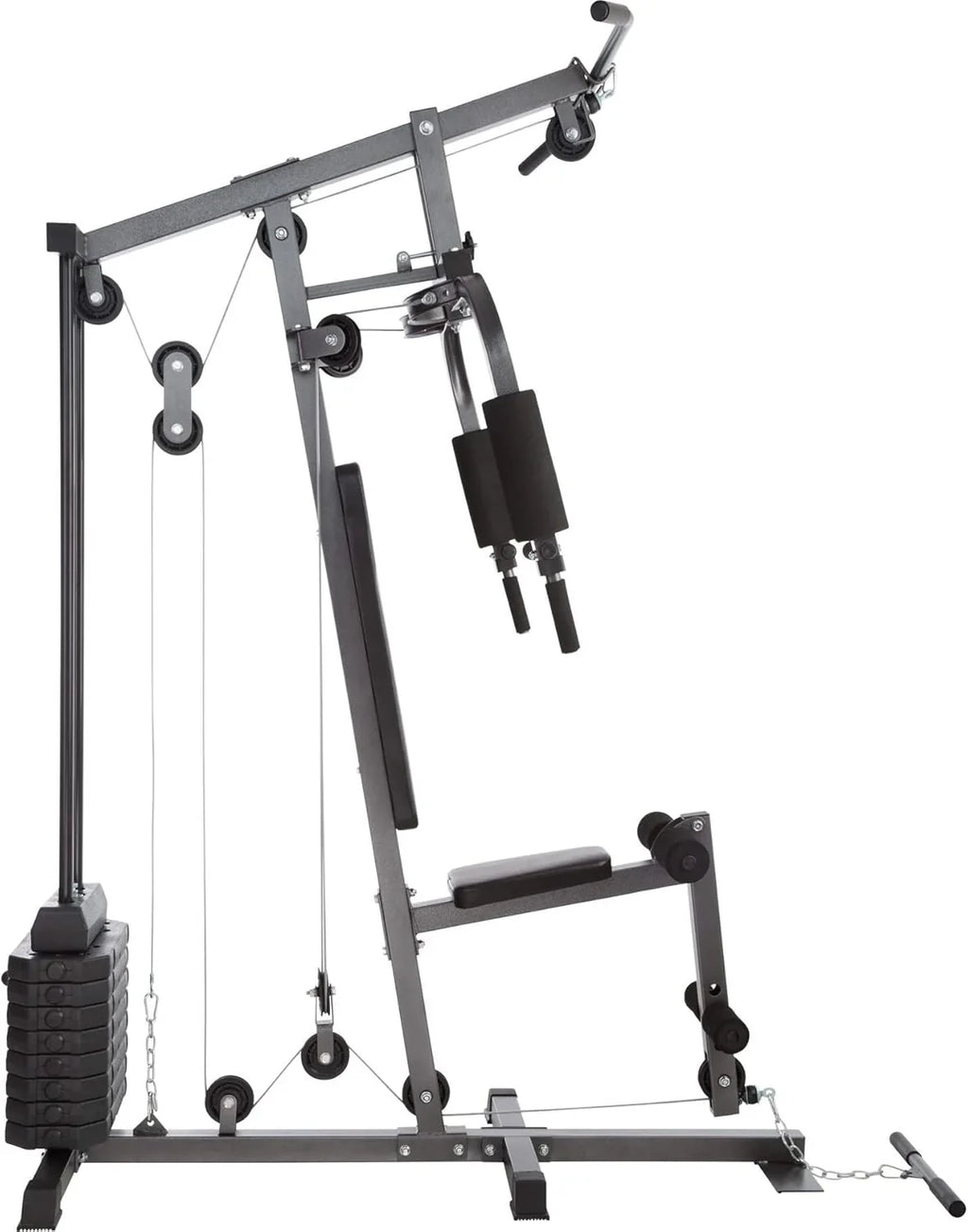 Tectake station musculation complète, cage traction, papillon, jambes, maison