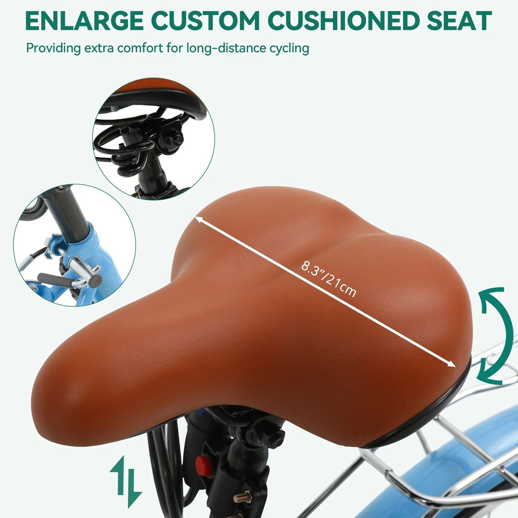Moasis24/ 26 7-speed Cruiser Bike Adjustable Step Through Bike Commute Bike Bicycle
