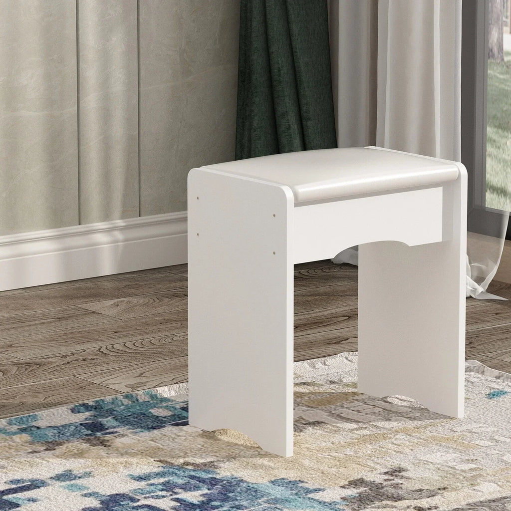 Makeup Vanity Set Table With LED Light &Mirror & Stool