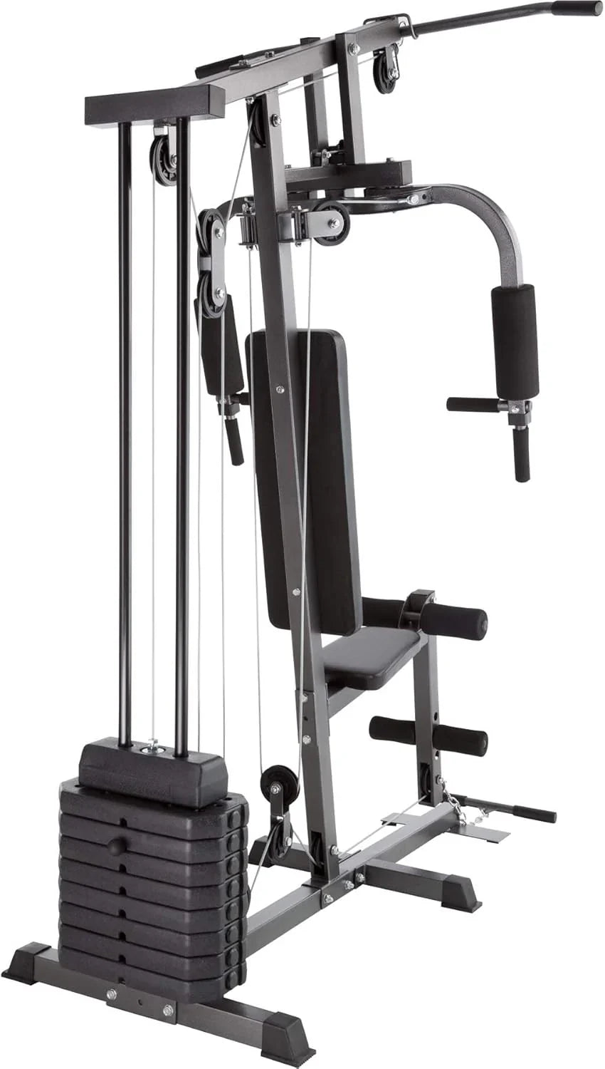 Tectake station musculation complète, cage traction, papillon, jambes, maison