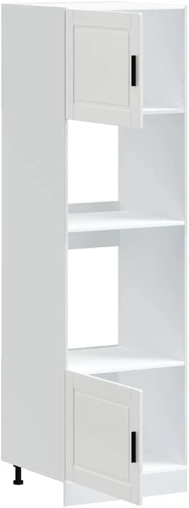 vidaXL Armoires de Four 2 pcs Porto Blanc Bois d'ingénierie, unité de Four, Armoire de Four de Cuisine, unité de Base de Four
