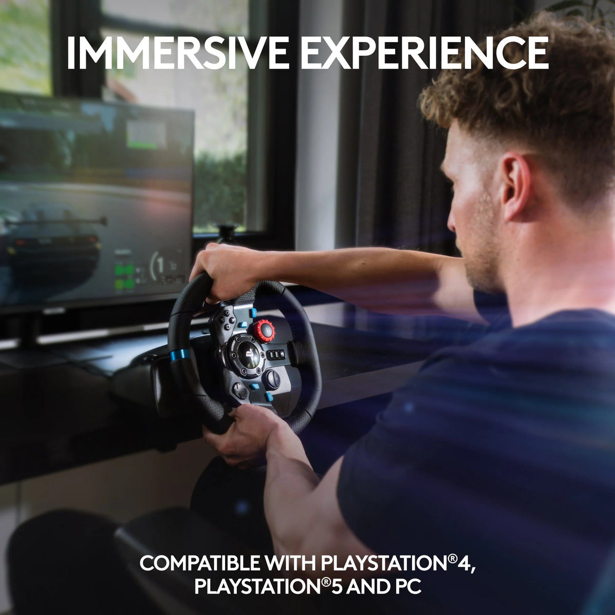 Logitech - G29 Driving Force Volante de Carreras y Pedales para PS5, PS4, PC, Mac - Negro