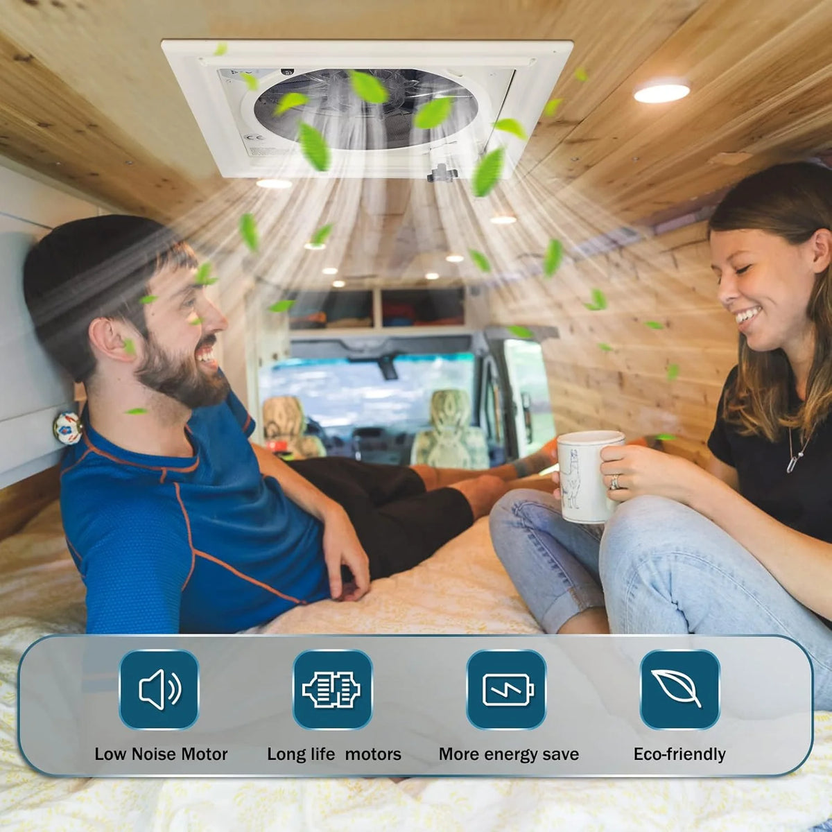 Brolteja Ventilateur de toit camping car,12V RV Ventilateur D'éChappement De Toit,Lanterneau Camping car d'extraction Réversible,40 * 40cm Avec Protection Contre Les Insectes Lucarne
