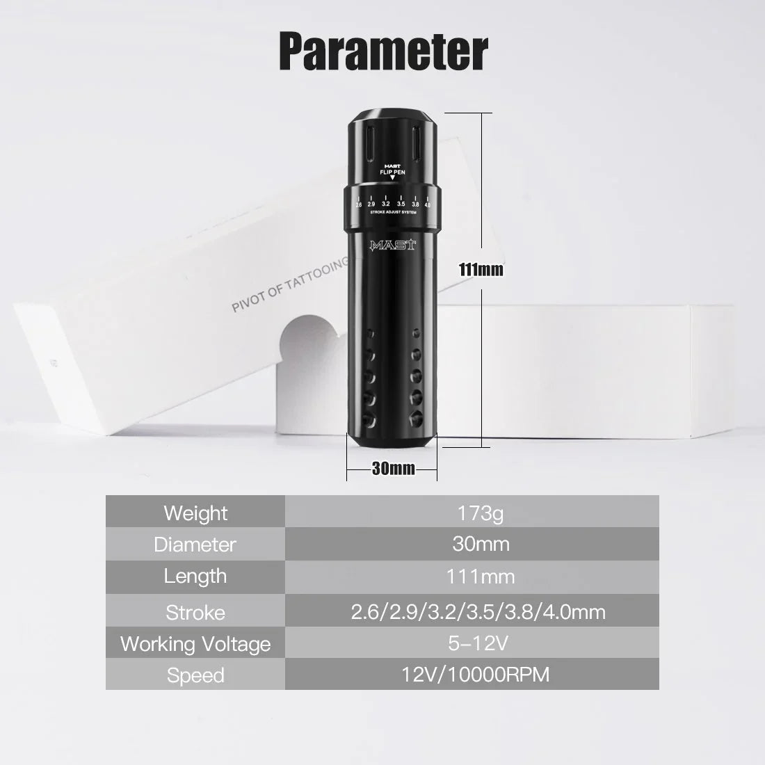 Mast Flip Kit de máquina rotativa tipo bolígrafo para tatuajes con batería inalámbrica