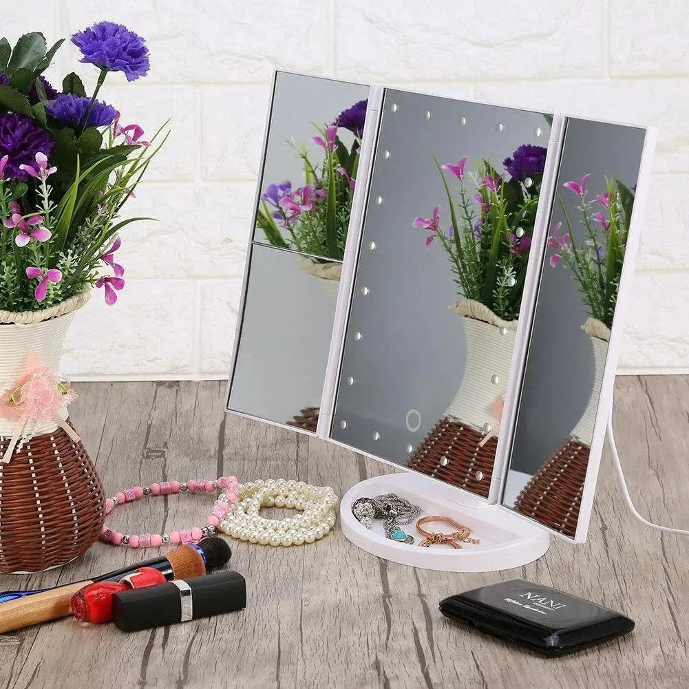 Espejo de Maquillaje con Luz – Espejo Inteligente de Tocador con Luces y Aumento 10X