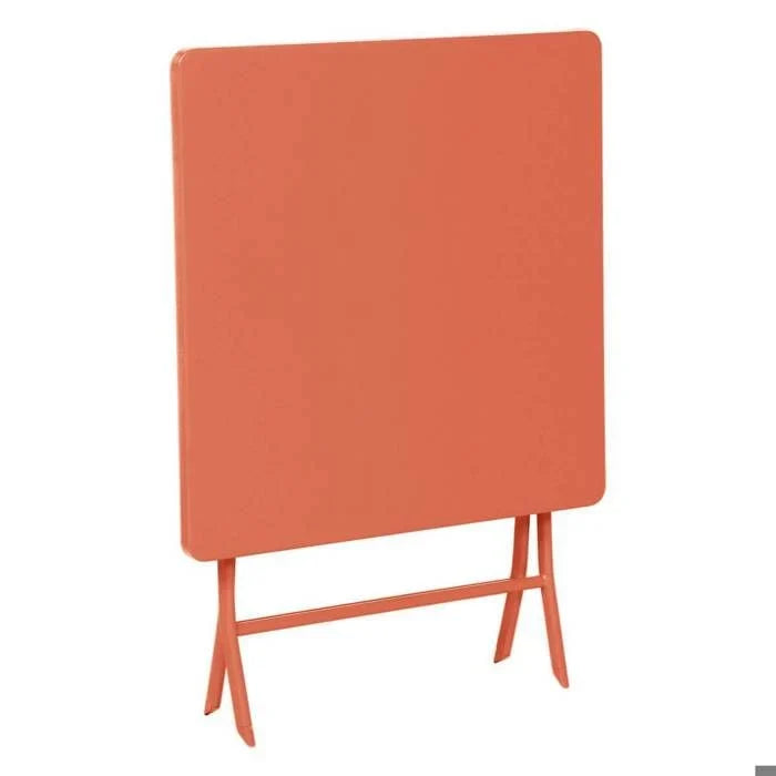 Table de jardin pliante carrée "Greensboro" pétrole 2 places en acier traité époxy - Hespéride