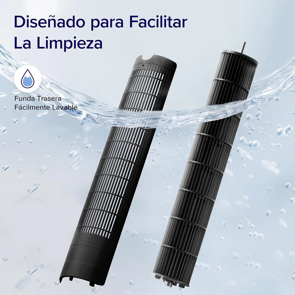 Ventilador de Torre LEVOIT 20dB con Control Remoto, 7.9 m/s con Motor DC, Ventilador Silencioso de 26W con Modo Sueño, 4 Modos y 12 Velocidades, Temporizador de 12H, Pantalla LED, Oscilación de 90°, Blanco