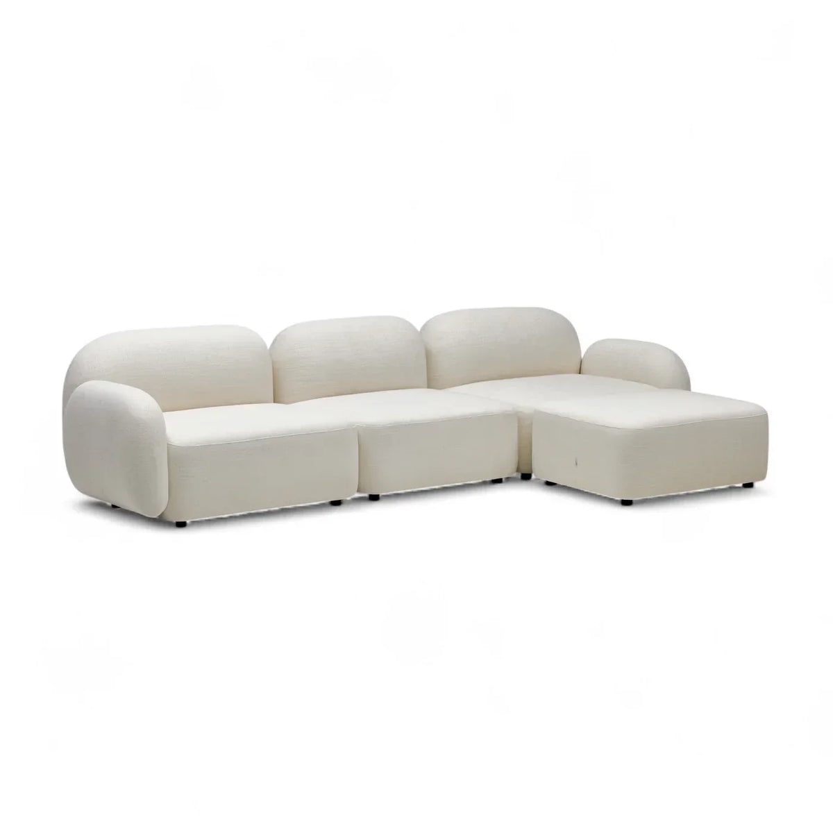 Nismaaya Oslo Modular Sofa Frosted Ivory 3 Seat with Ottoman