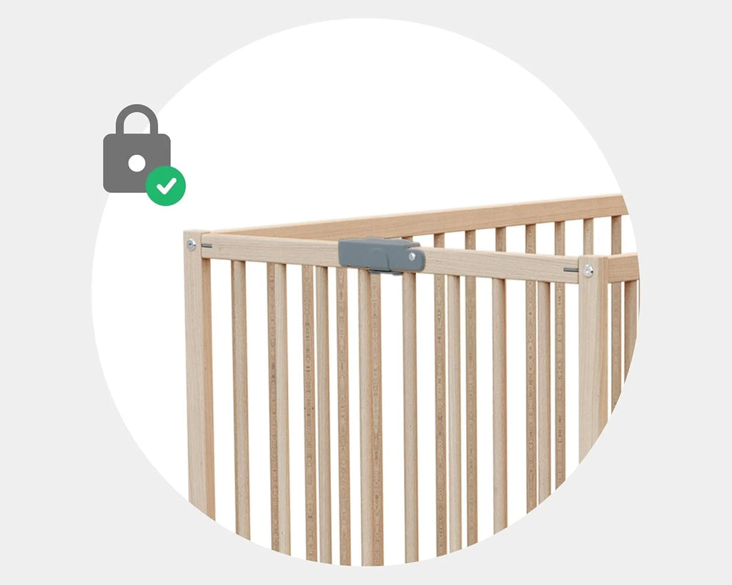 WEBABY - Lit bébé pliant 60x120cm Blanc | Bois massif | Dès la naissance |Confort de sommeil | Sommier à lattes | Compact | Transportable | Pliable |Gain de place | Lit de voyage