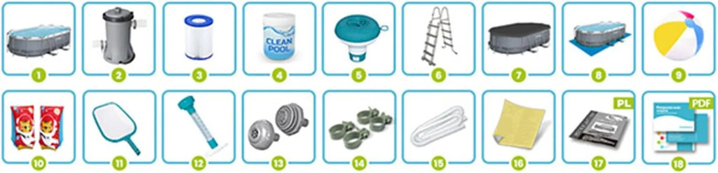 Bestway Power Steel 56088 Kit piscine avec pompe filtrante Gris ovale Bleu 427 x 250 x 100 cm