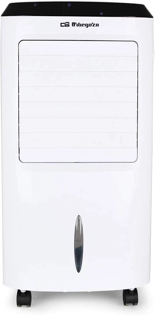 Orbegozo Air 52 – Aire Acondicionado Evaporativo 3 en 1, Depósito de 10 L, 65 W, 3 Velocidades, Temporizador Máximo de 8 Horas, Control Remoto, Acumuladores Fríos, Blanco