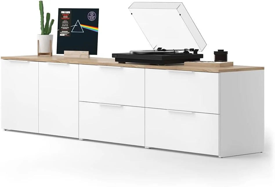 Vicco Meuble-paroi Wido, Blanc/Sonoma, 3 pièces