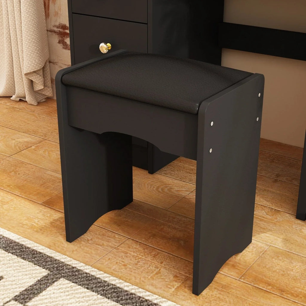 Makeup Vanity Set Table With LED Light &Mirror & Stool