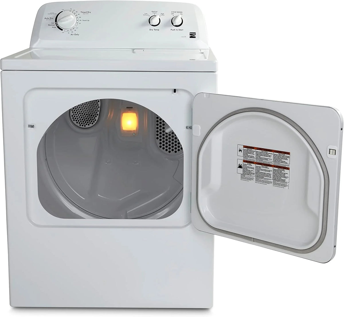 Kenmore Secadora Eléctrica de Carga Frontal de 29" con Protección contra Arrugas y Capacidad Total de 7.0 pies Cúbicos, Color Blanco