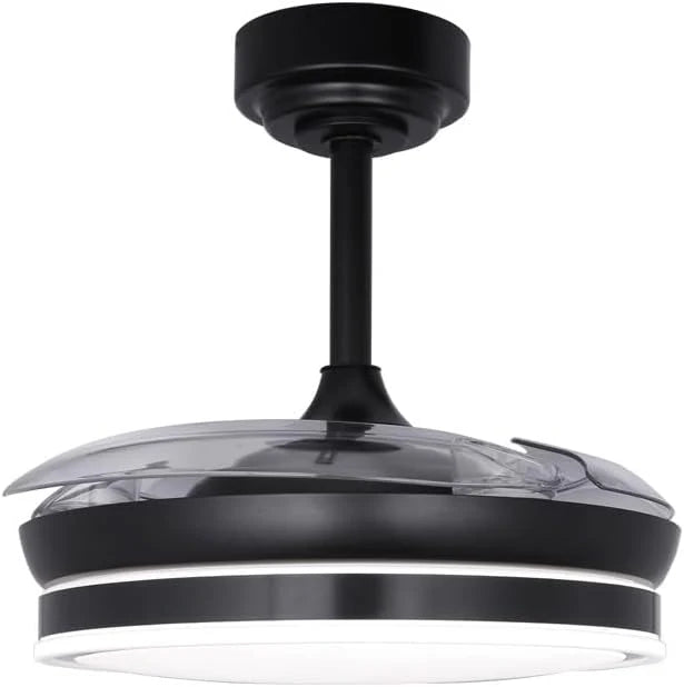 wonderlamp – Ventilador de Techo con Luz LED Pearl Mini, Aspas Retráctiles, Motor DC Muy Silencioso, 3 Temperaturas de Color Regulables, 46W, Blanco