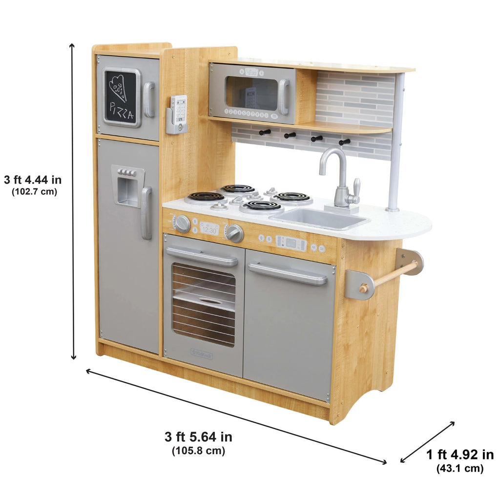 Cocina de Juego KidKraft Uptown Natural con Pizarrón y Soporte para Toallas