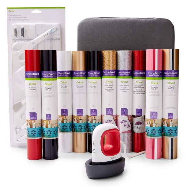 EasyPress Mini™ en color frambuesa + Paquete Esencial de Materiales para Planchar
