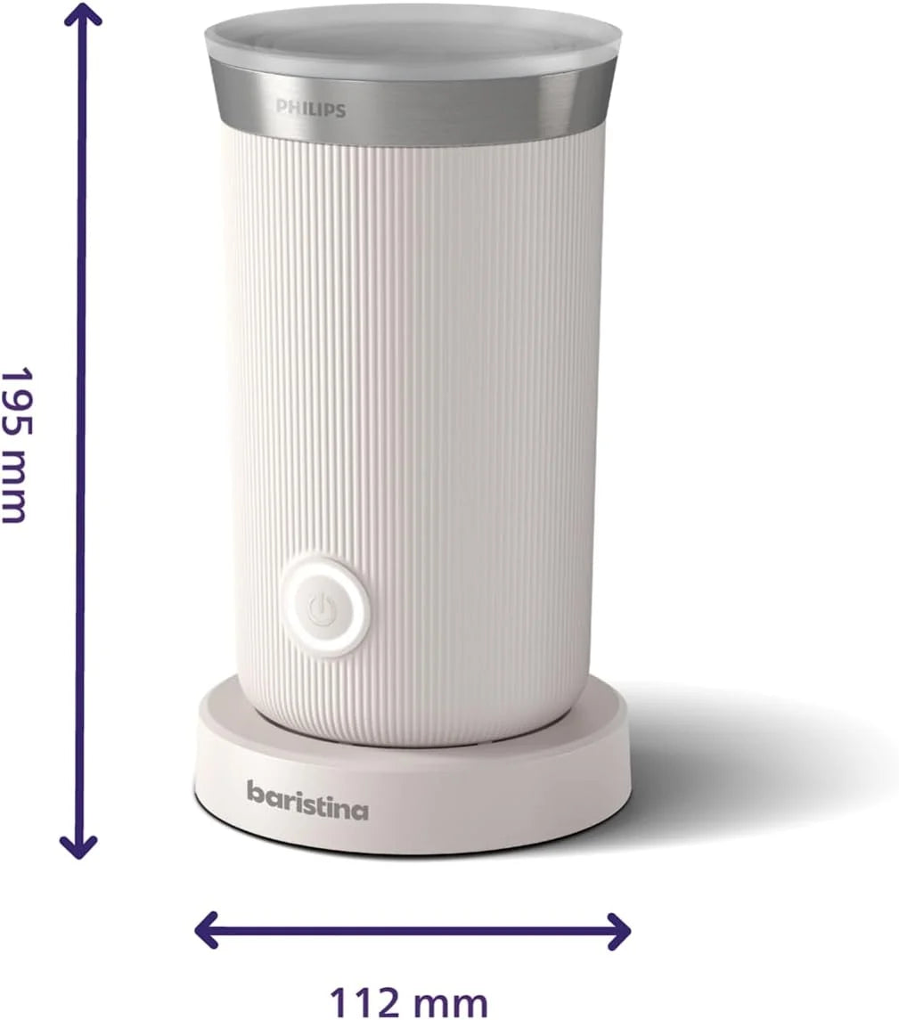 Philips Baristina Machine à expresso - Un véritable expresso, en toute simplicité - Compacte - 16 bars de pression - Broyeur intégré - Machine blanche avec porte-filtre blanc (BAR300/00)