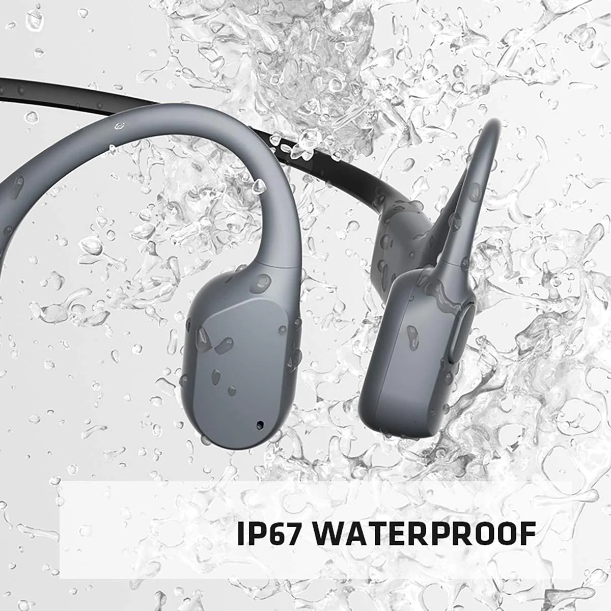 AfterShokz Aeropex Auriculares Inalámbricos de Conducción Ósea de Oreja Abierta con Cinturón Deportivo, Negro Cósmico, 2.3