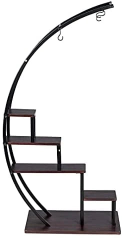 Soporte para Plantas de Metal Creativo con Forma de Media Luna, Estante Escalera para Macetas (Paquete de 2)