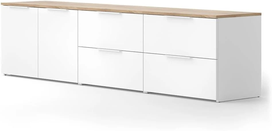 Vicco Meuble-paroi Wido, Blanc/Sonoma, 3 pièces