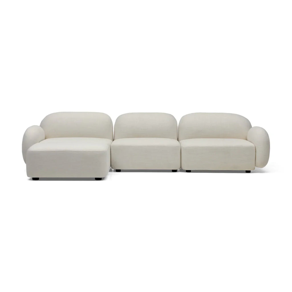 Nismaaya Oslo Modular Sofa Frosted Ivory 3 Seat with Ottoman