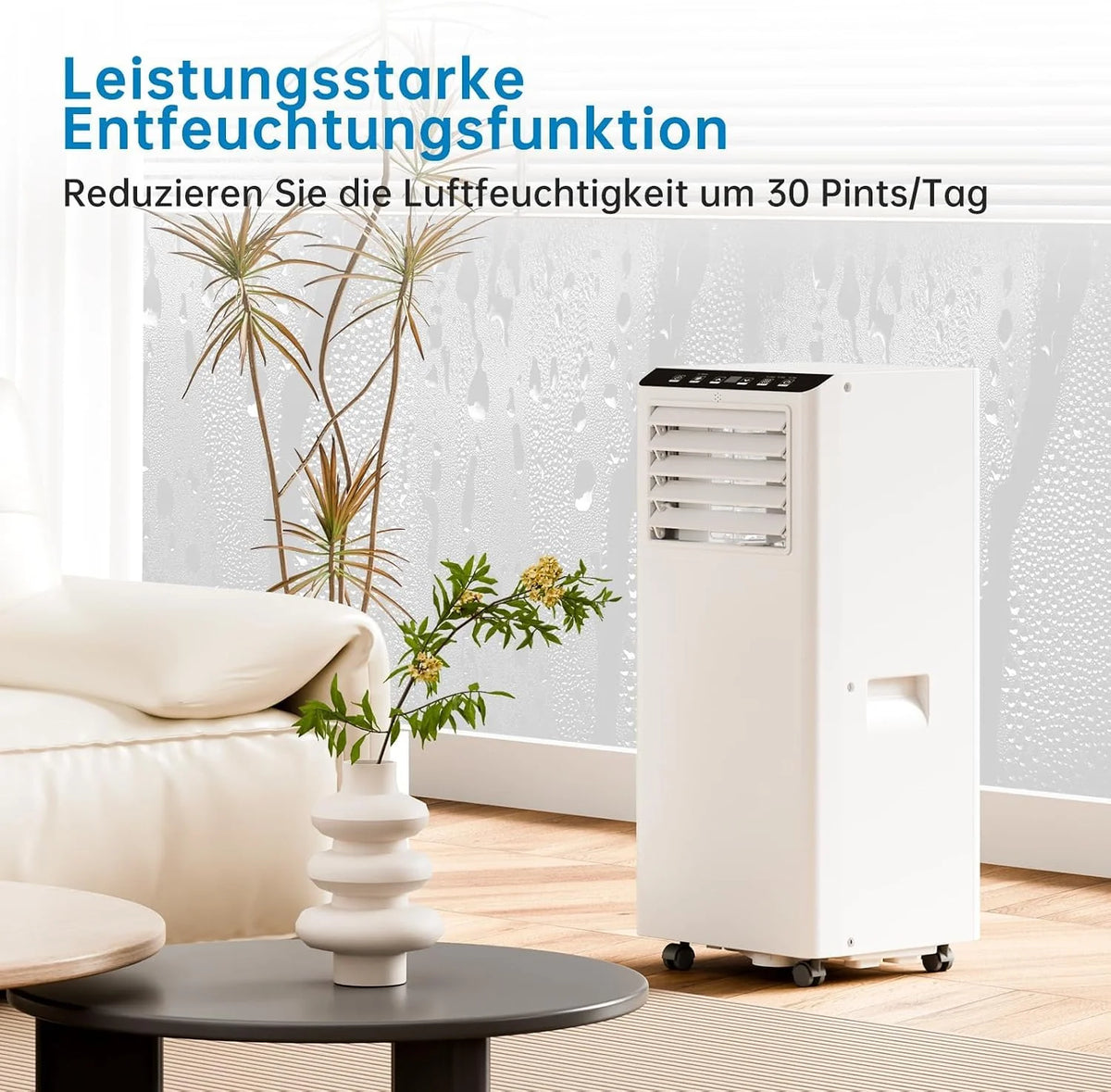 Climatiseur Mobile 9000 BTU, Mobile Klimageräte Avec Tuyau d’évacuation, Climatiseur Mobile Silencieux
