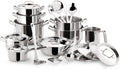 Lagostina Sfiziosa Batería De Cocina Con 24 Piezas, Acero Inoxidable, Plateado