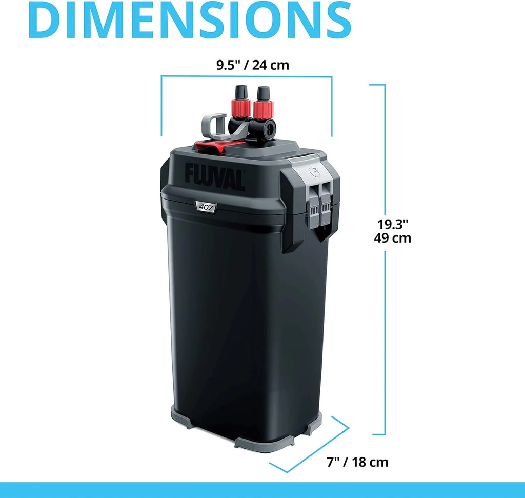 Filtro de Canasta Fluval 407 - para Acuarios de Hasta 100 Galones - Filtro de Canasta para Acuario