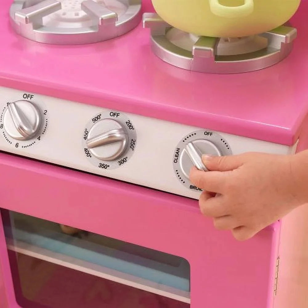 Cocina Retro KidKraft y Refrigerador en Rosa