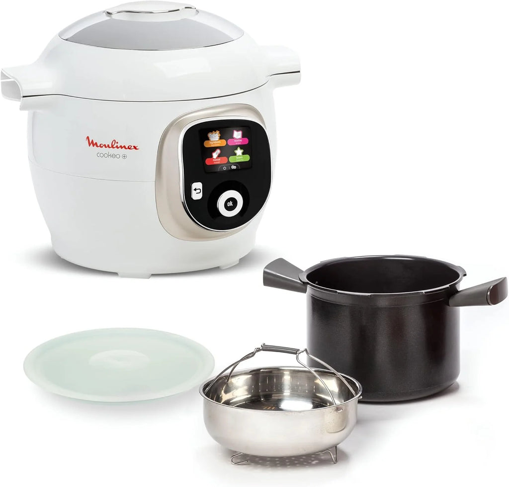 Moulinex Cookeo Multicuiseur intelligent,Capacité 6 L,Haute pression,Ecran intuitif,Guide de cuisson pas à pas+Moulinex Extra Crisp Couvercle Cookeo,Recettes croustillantes,4 programmes automatiques