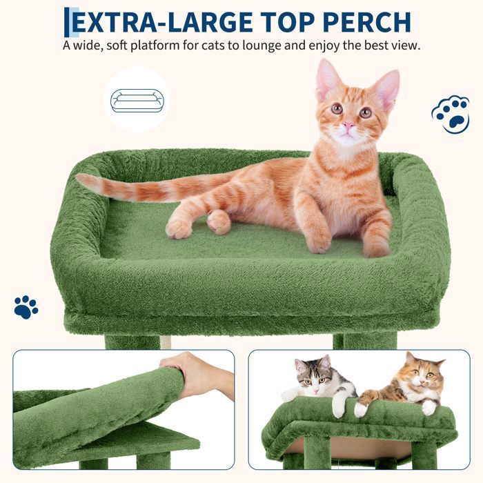 Arbre à chat - GARVEE - Arbre à chat multi-niveau avec griffoirs, escalade, hamac et niches, hauteur 188 cm - Gris foncé