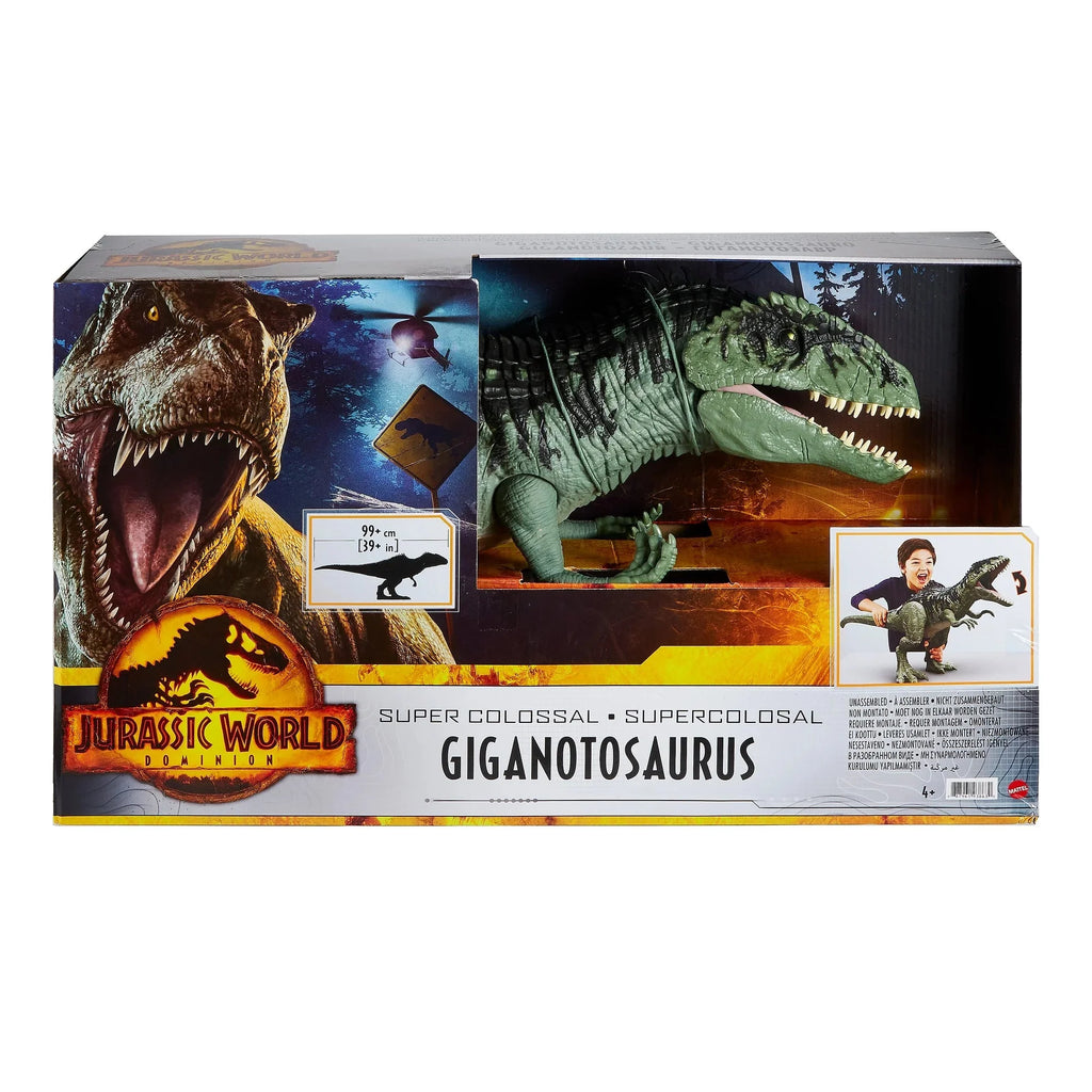 Jurassic World Dominion Super Colossal Giganotosaurus, para niños de 4 años en adelante