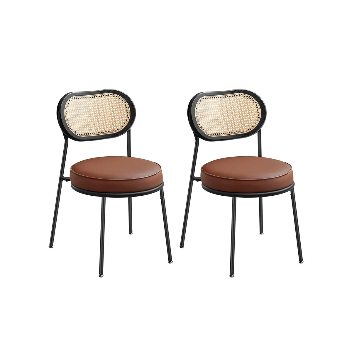 Juego de 2 Sillas de Comedor con Respaldo de Ratán Bobo PE