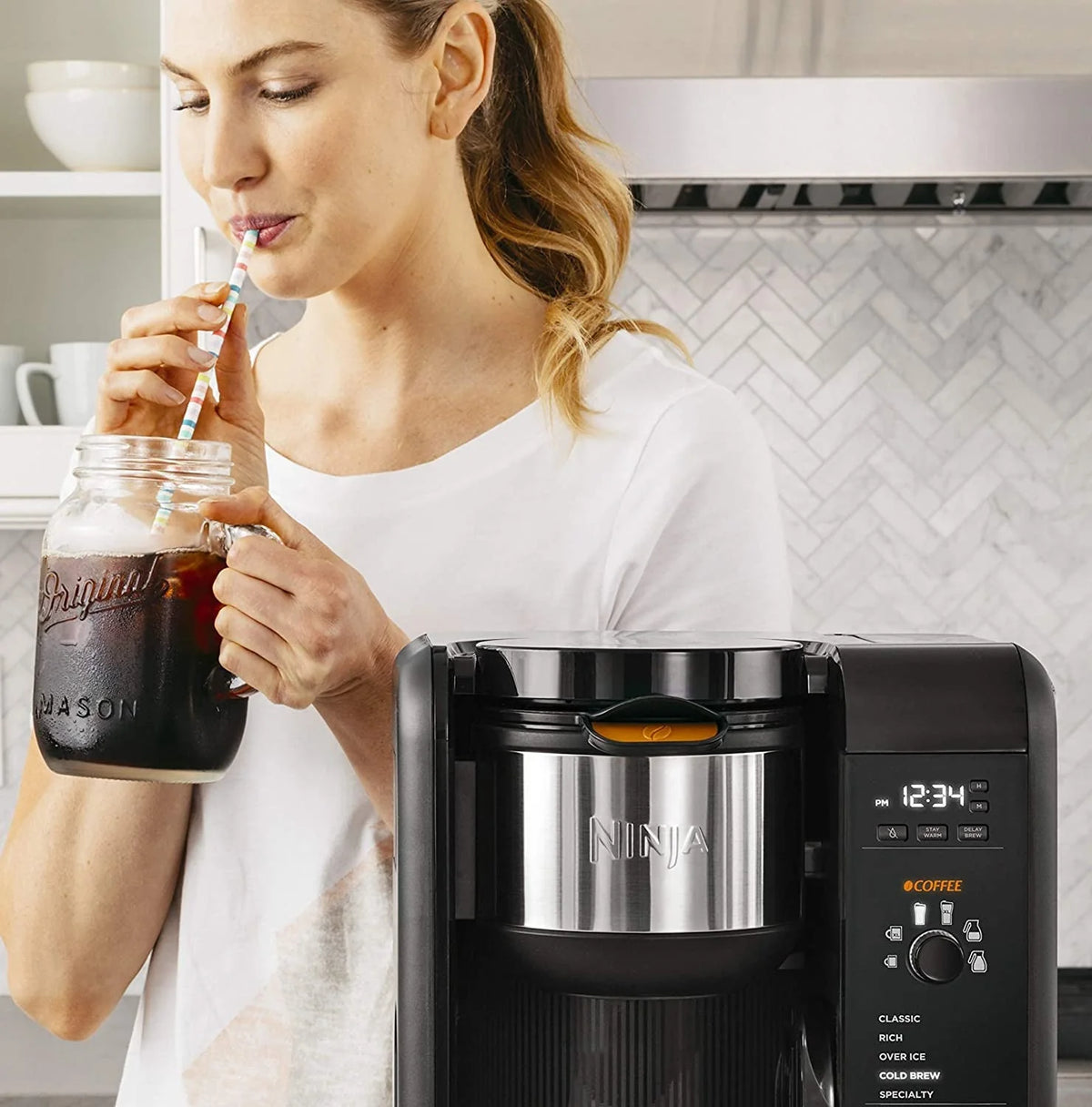 Sistema Ninja de Infusión Caliente y Fría, Cafetera y Tetera con Auto-iQ y Jarra de Vidrio