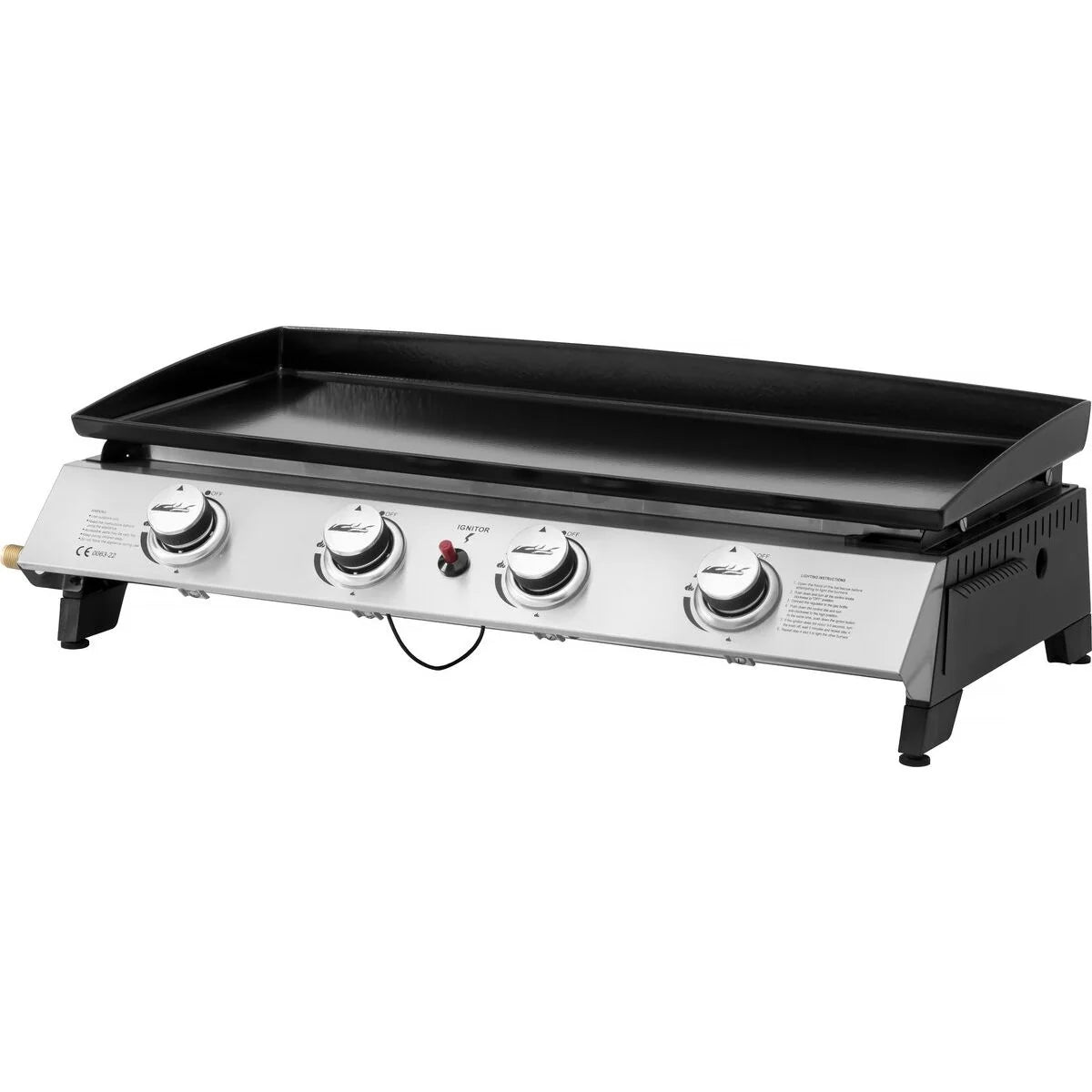 Plancha De Gas 4 Quemadores "jolly" - 10 Kw - Gris
