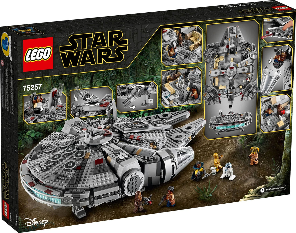 LEGO Star Wars Halcón Milenario 75257 Set de Construcción – Modelo de Nave Espacial con Minifiguras de Finn, Chewbacca, Lando Calrissian, Boolio, C-3PO, R2-D2 y D-O, Colección de la Película El Ascenso de Skywalker