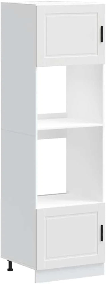 vidaXL Armoires de Four 2 pcs Porto Blanc Bois d'ingénierie, unité de Four, Armoire de Four de Cuisine, unité de Base de Four