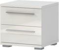 Mesita de noche Piano beige brillante con 2 cajones, 45 cm de ancho