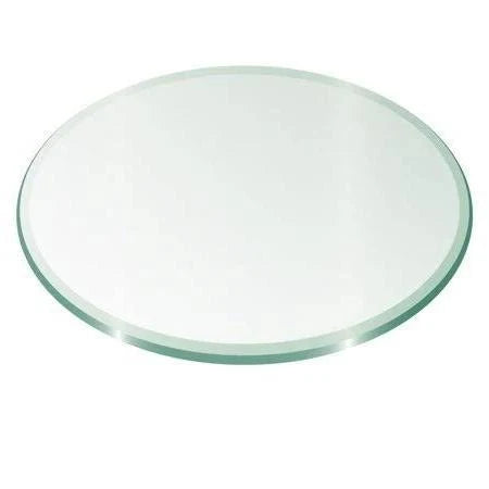 Tapa de vidrio redonda de 42 pulgadas con grosor de 1/2 pulgada y borde biselado de 1 pulgada, tamaño: único