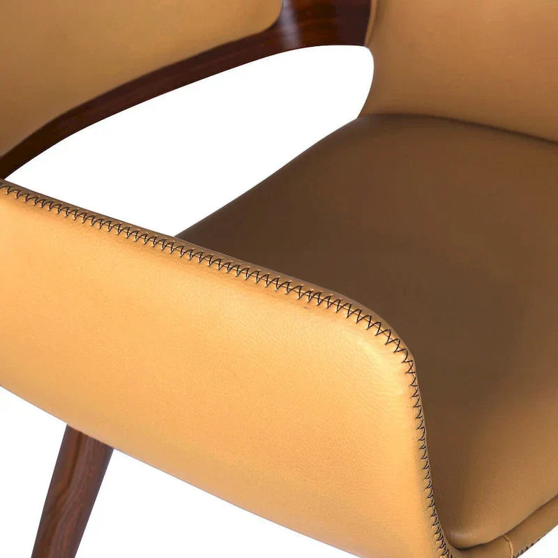 Carson Carrington Kjerringvag Faux Leather Mid-Century Dining Chair with Metal Legs