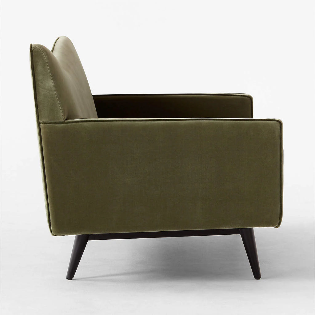 Alvan 3 Seater Teak Wood Fabric Sofa