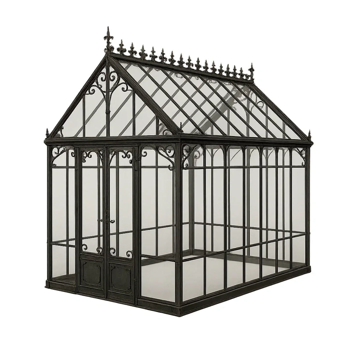 Serre de jardin en métal et verre trempé