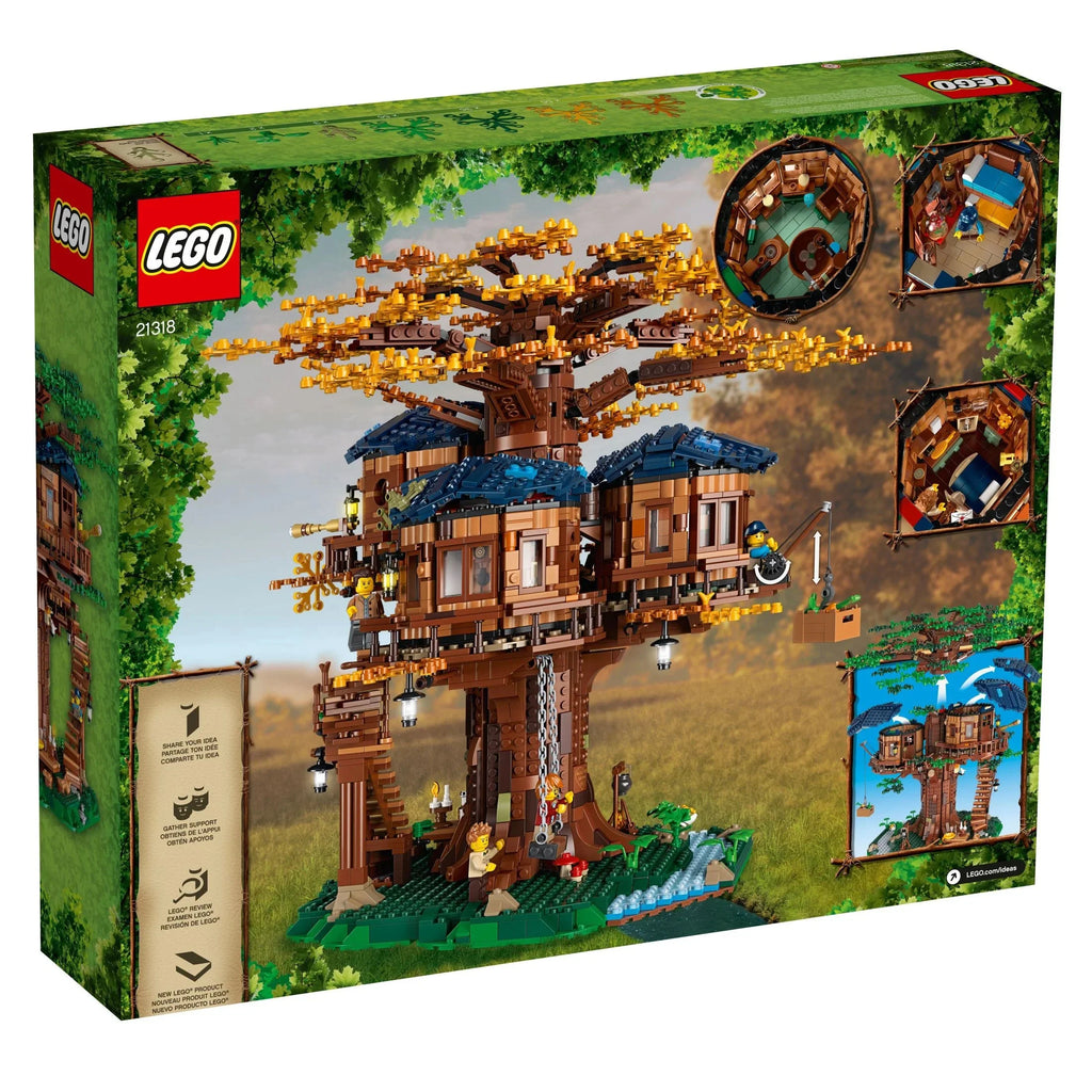 LEGO Ideas Casa del Árbol 21318 – Set de Construcción para Mayores de 16 Años con 3 Cabañas, Hojas Intercambiables, Minifiguras y Figura de Pájaro